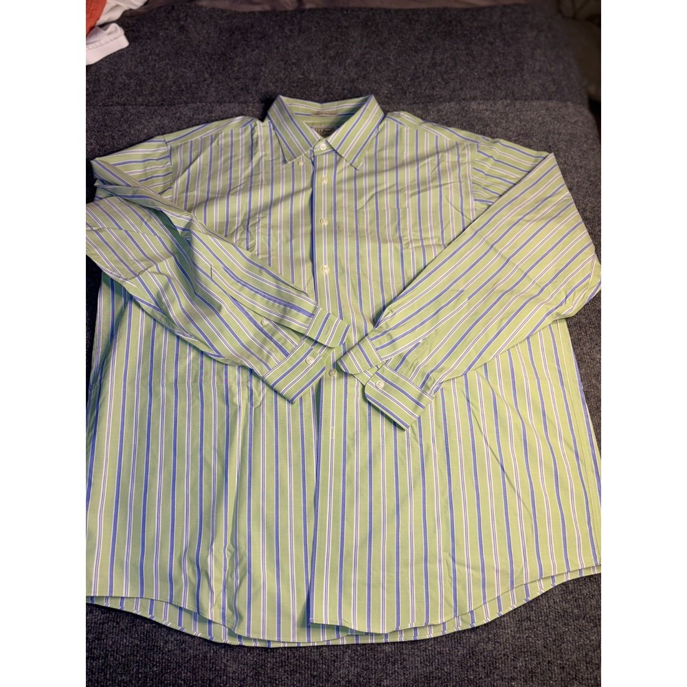 L.L. Bean Button Down Shirt Mens XS Multi Striped Regular Fit Stain Resistant
